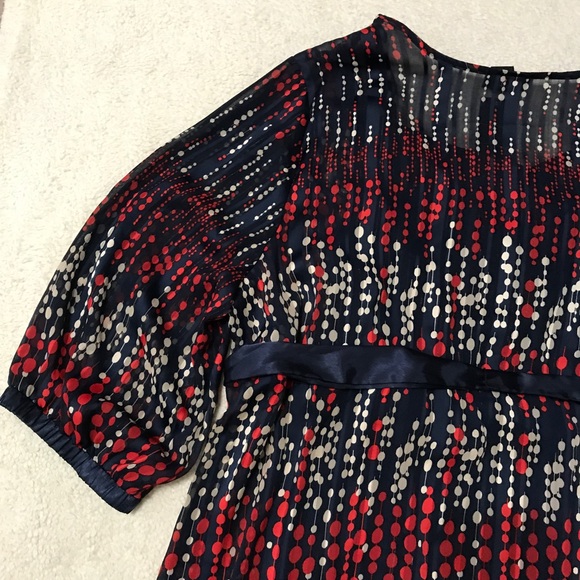 Lane Bryant Puff Sleeve Tunic Top Red White Blue Size 26 / 28 - Picture 10 of 10